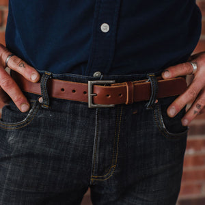 Cognac Brown Leather Belt Casual LTE