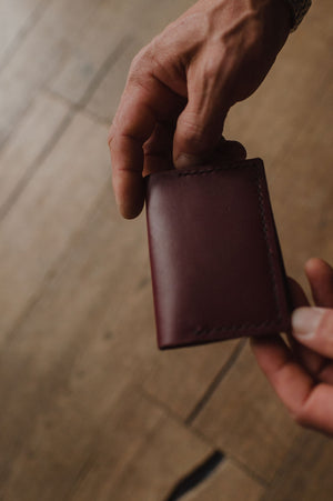 Everyday Leather Bifold Card Wallet | Burgundy