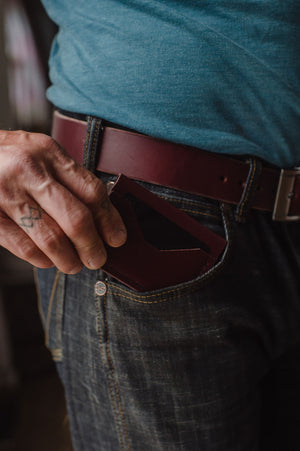 Everyday Leather Bifold Card Wallet | Burgundy