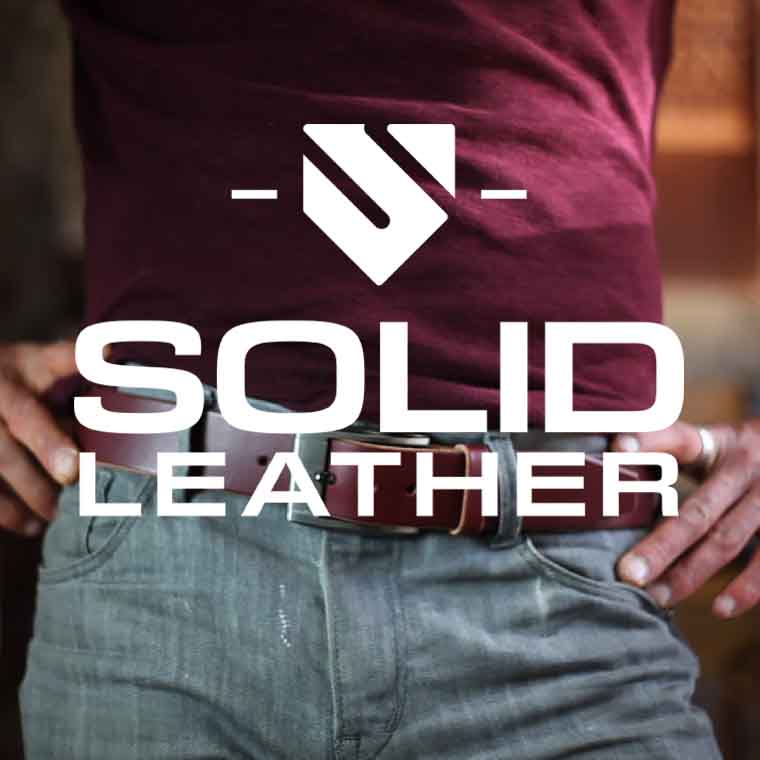 Solid Leather Belts - Hands on hips