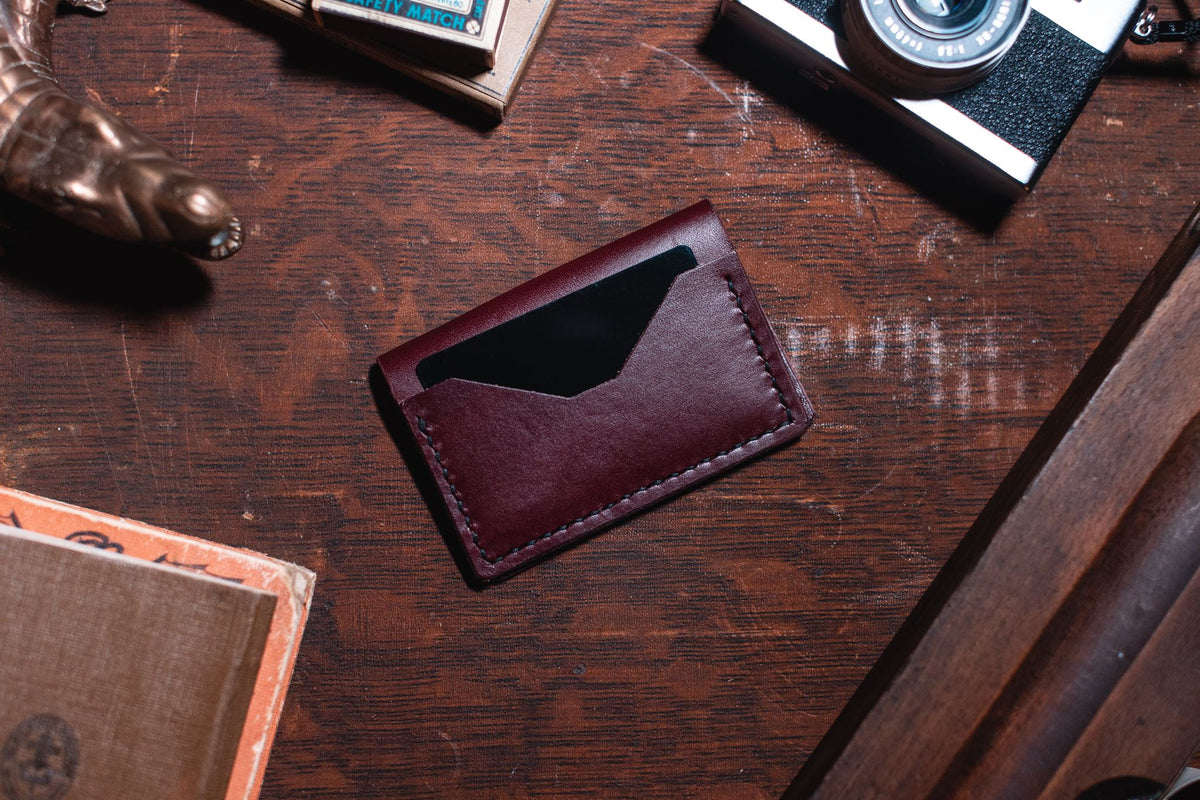Everyday Leather Bifold Card Wallet | Burgundy