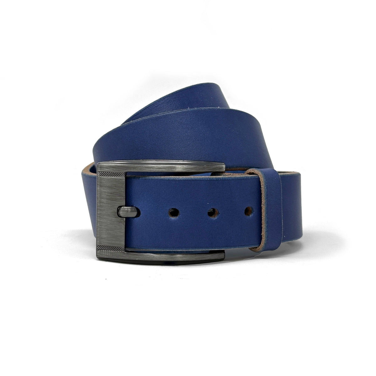 Casual Blue Leather Belt