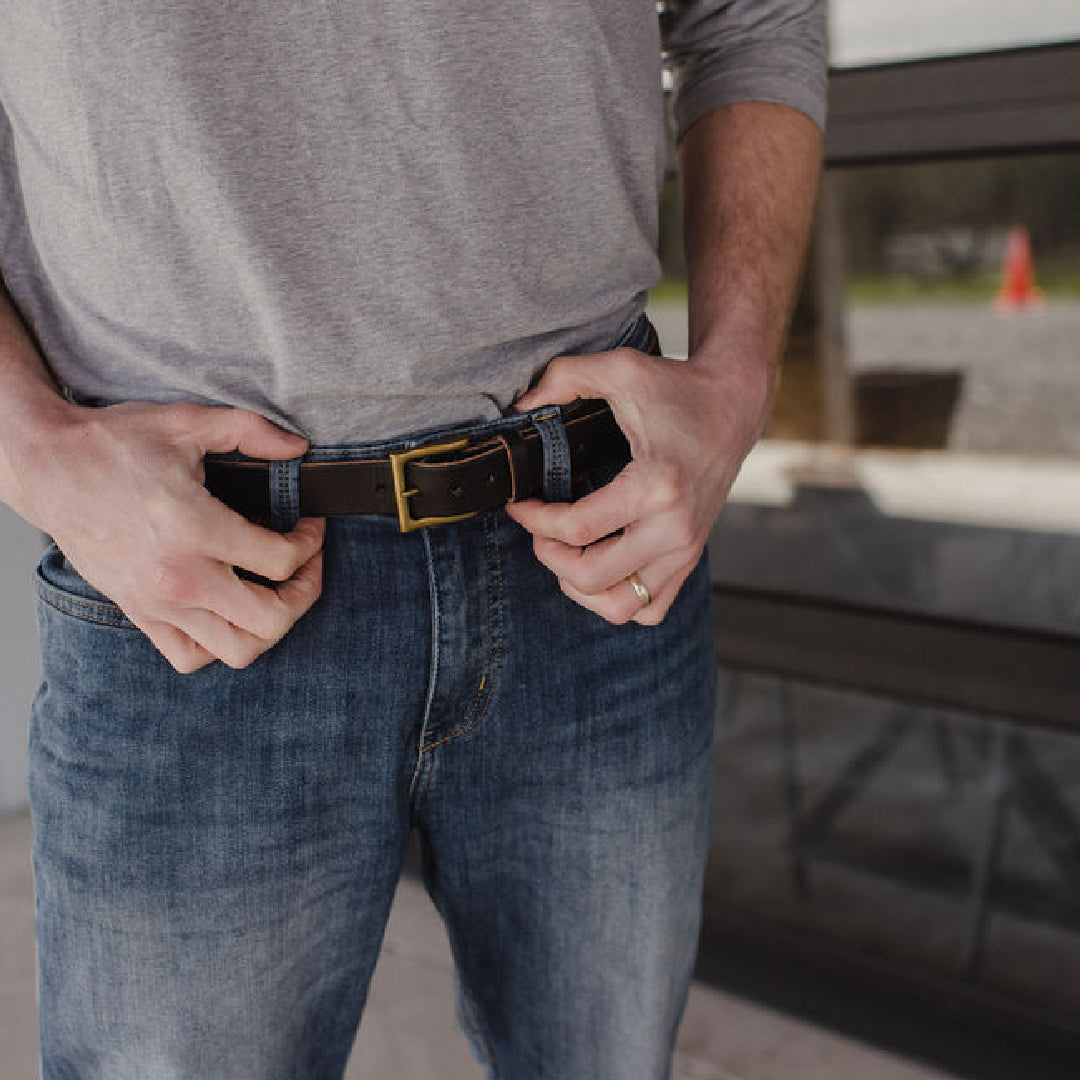 Casual Brown Solid Leather Belt LTE