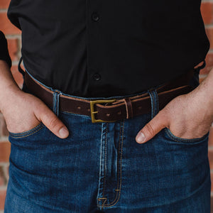 Casual Chocolate Brown Leather Belt