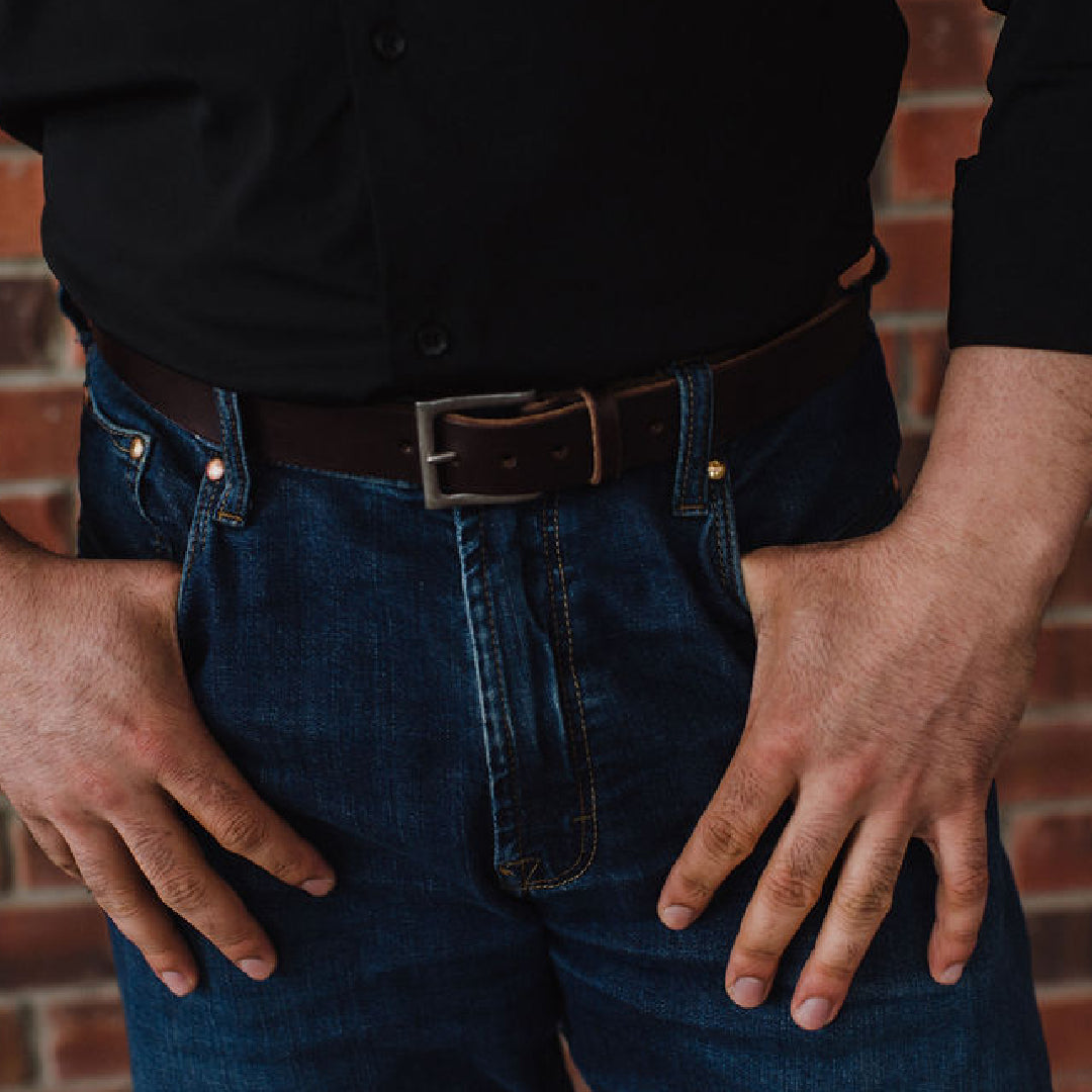 Casual LTE Solid Leather Belt Chocolate 