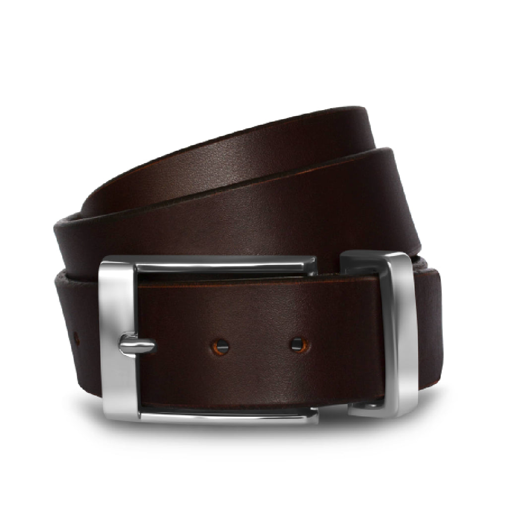 Dark Brown Leather Dress Belt | Stainless Steel Buckle - Solid Leather Dark Brown Leather Dress Belt | Stainless Steel Buckle - Solid Leather