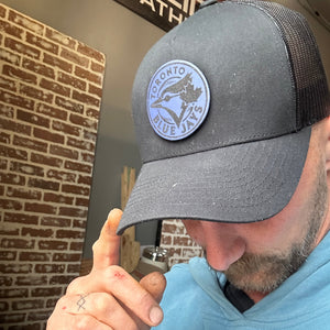 Blue Leather Jays Baseball Hat