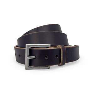 LTE Casual Leather Belt Deep Brown Nickel Buckle