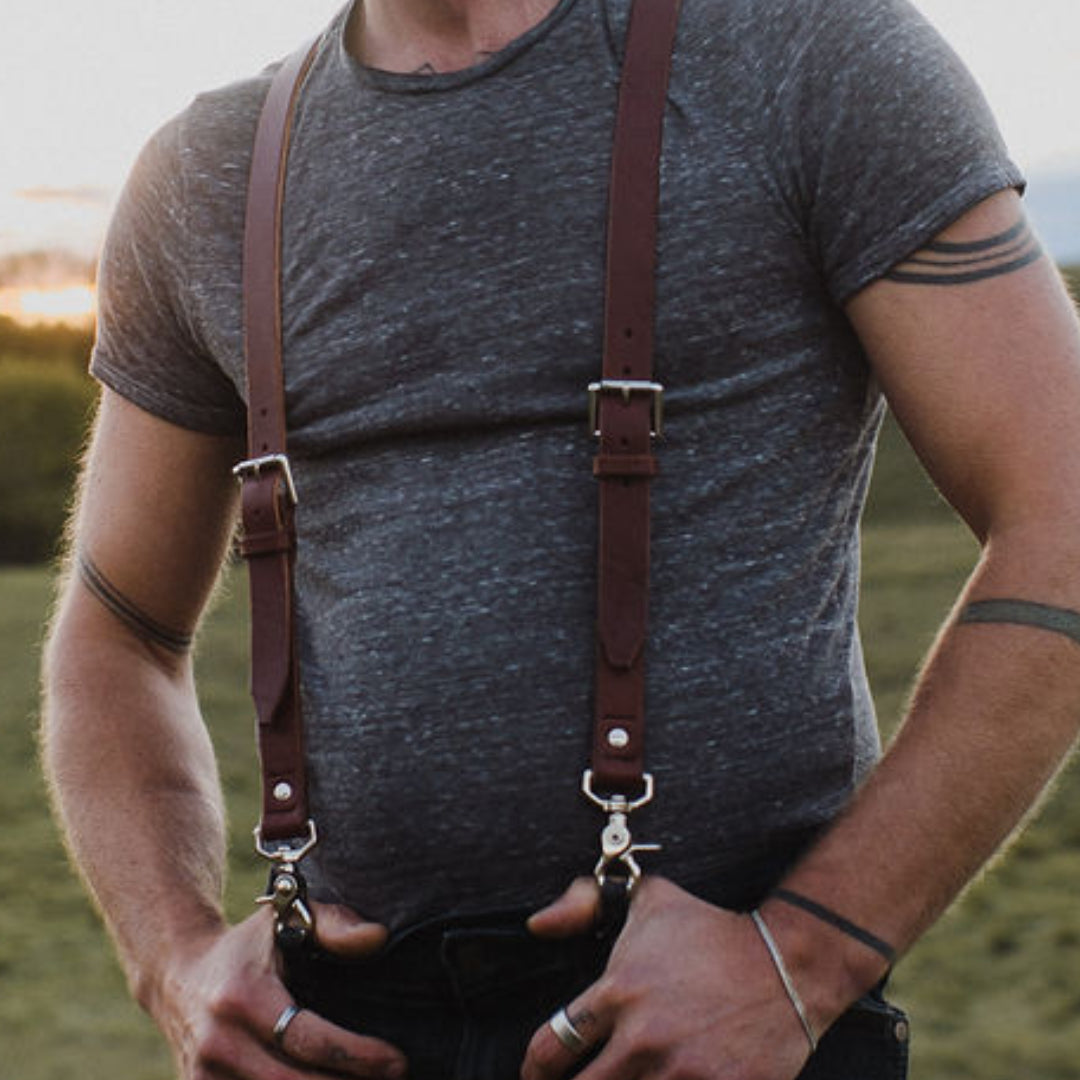 MT-3810__Cowboy Suspenders, Plain, Leather