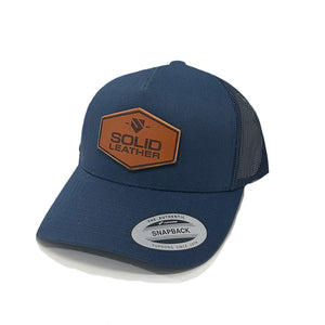 Solid Leather Branded Patch Hat
