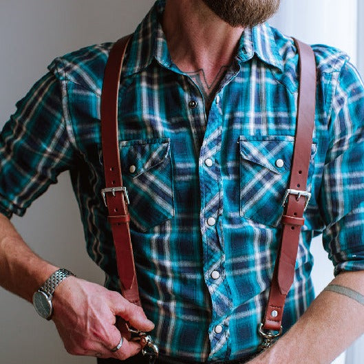 Leather Suspenders - The Cowboy