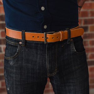 Tan Solid Leather Belt Casual LTE