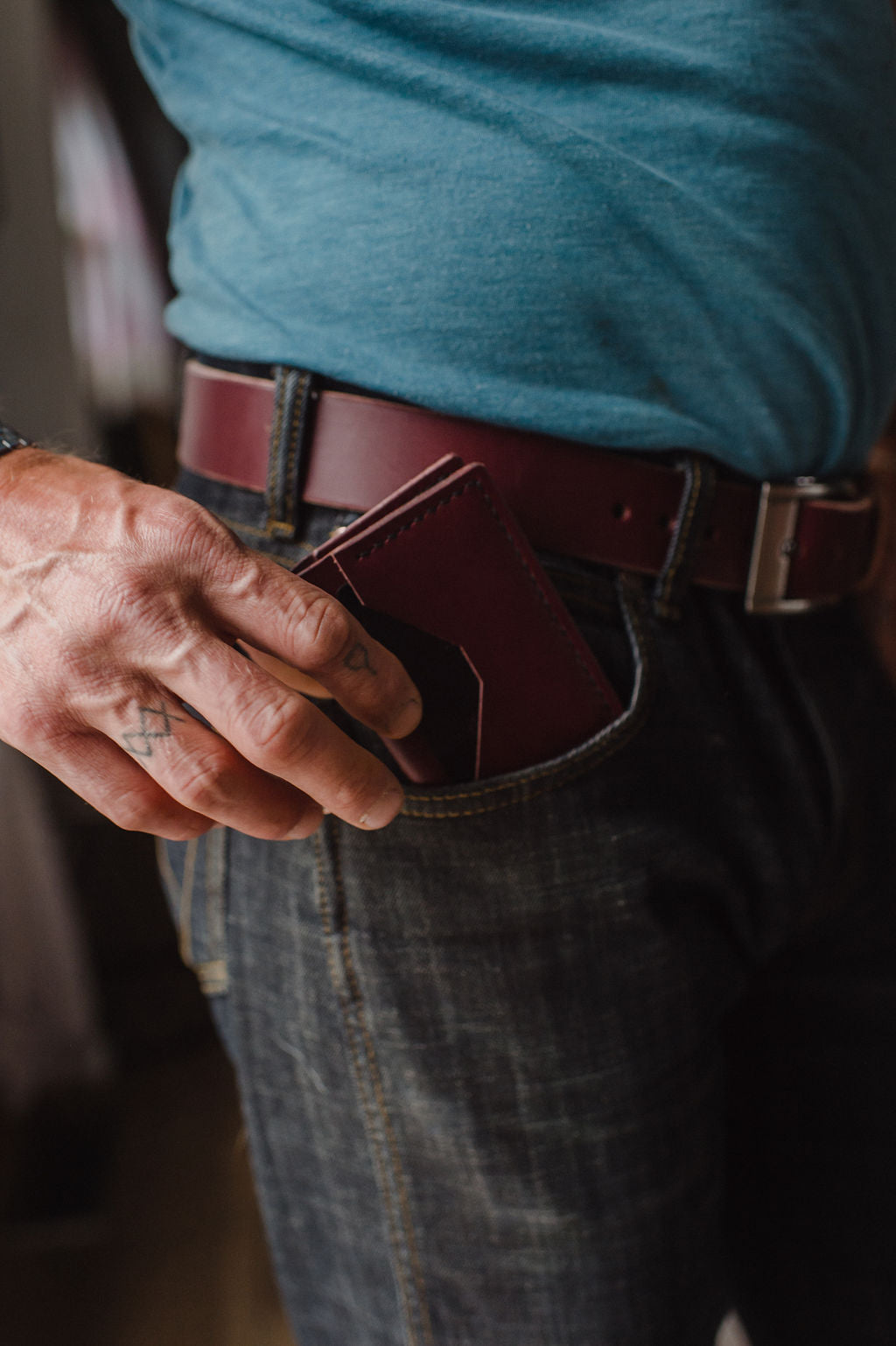 Everyday Leather Bifold Card Wallet | Burgundy