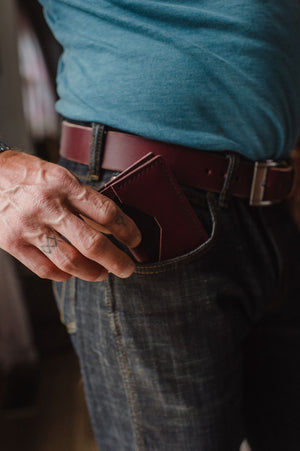 Everyday Leather Bifold Card Wallet | Burgundy