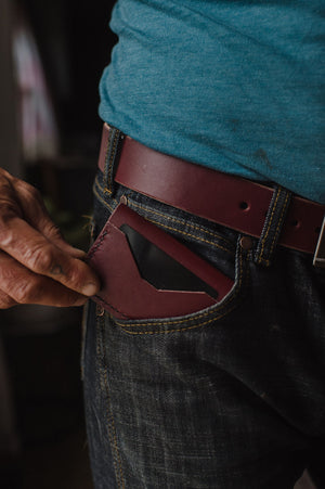 Everyday Leather Bifold Card Wallet | Burgundy