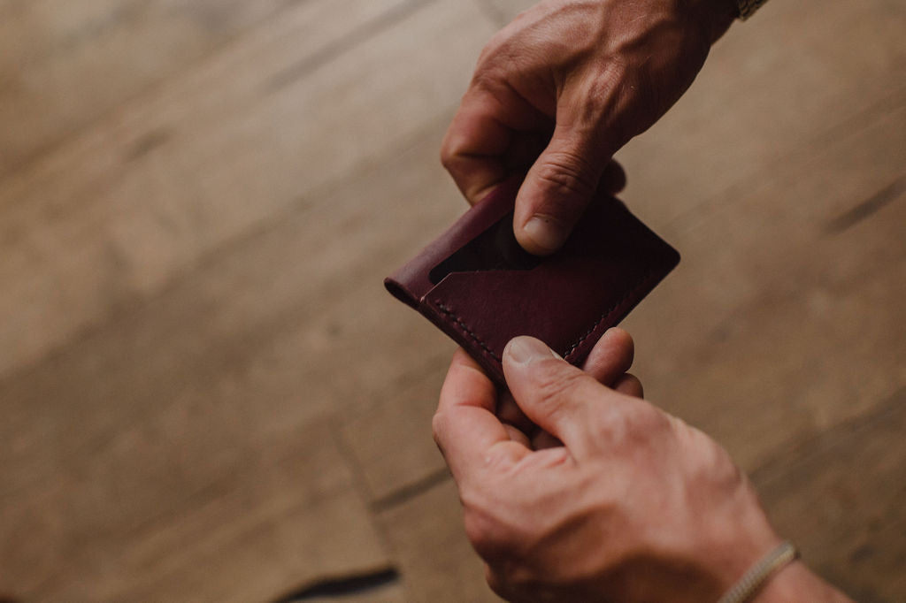 Everyday Leather Bifold Card Wallet | Burgundy
