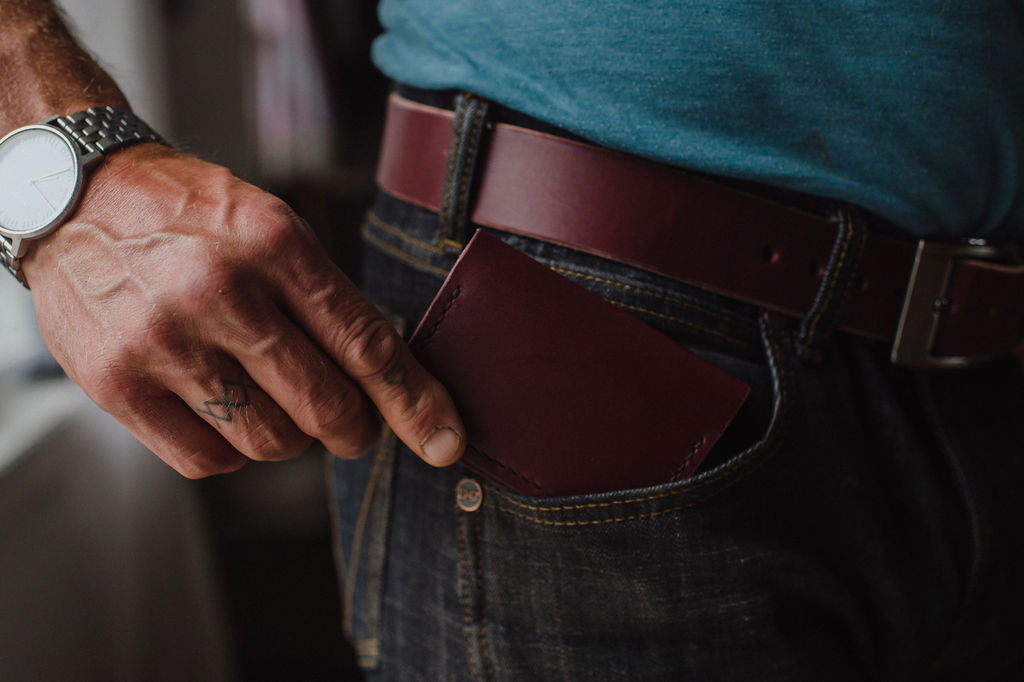 Everyday Leather Bifold Card Wallet | Burgundy