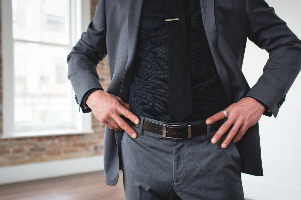 Men's Black Formal Leather Belt 