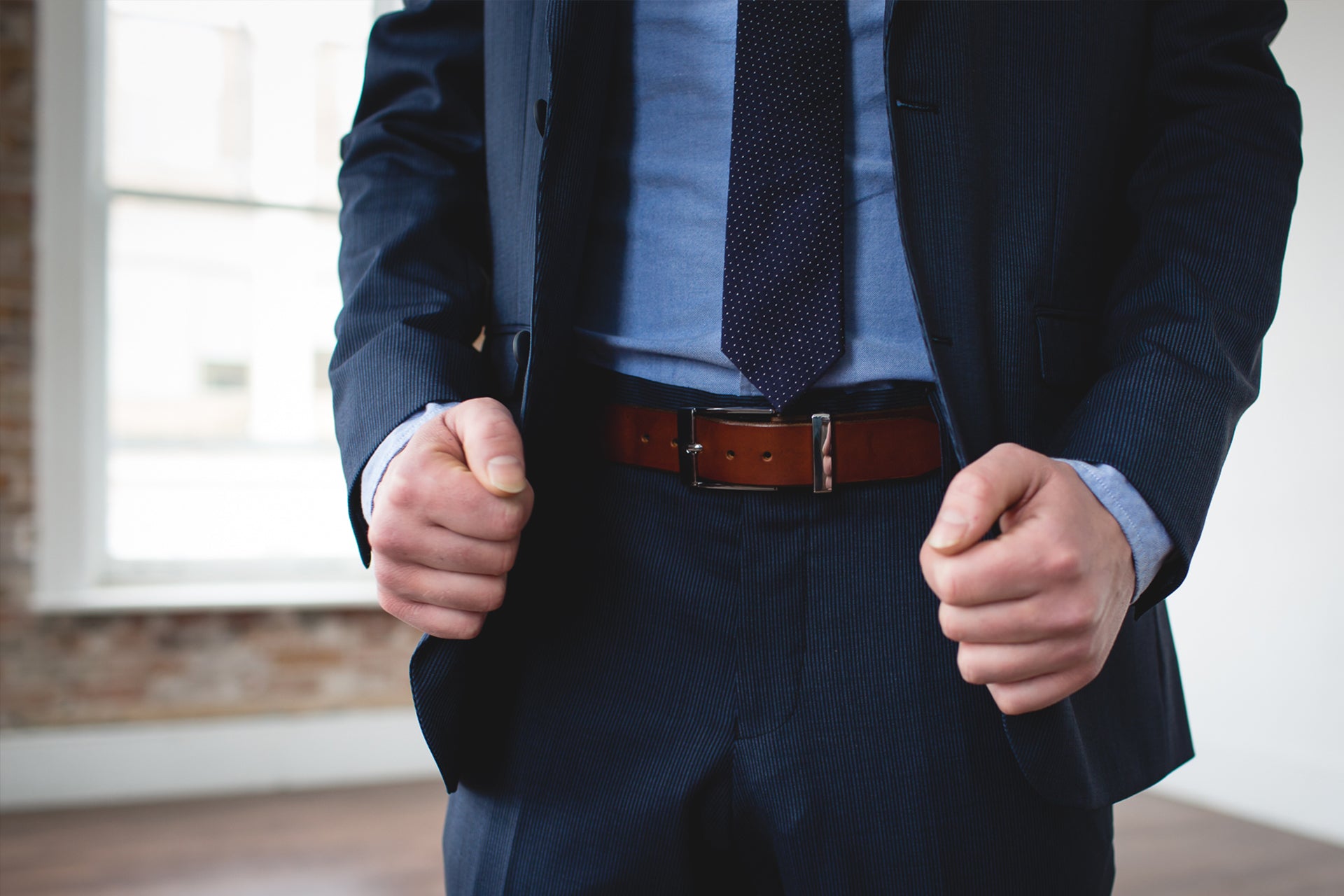 Men's Designer Dark Brown Formal Leather Belt