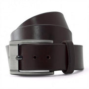 Chocolate Brown Solid Leather Casual Belt-Gunmetal Buckle