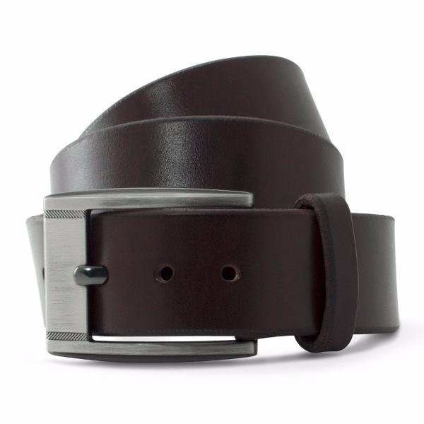 Chocolate Brown Solid Leather Casual Belt-Gunmetal Buckle