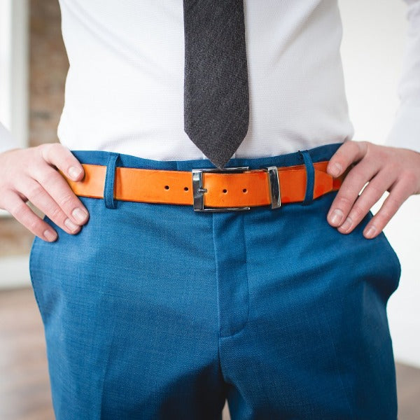Tan Leather Dress Belt | Stainless Steel Buckle - Solid Leather Tan Leather Dress Belt | Stainless Steel Buckle - Solid Leather