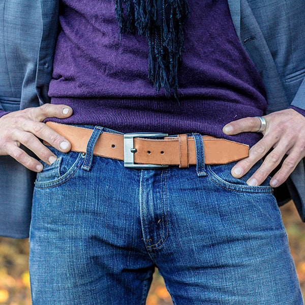 Mens Tan Handmade Leather Belt