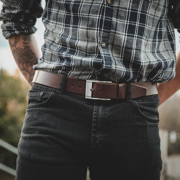 Male Rectangle Casual Wear Men Leather Belt
