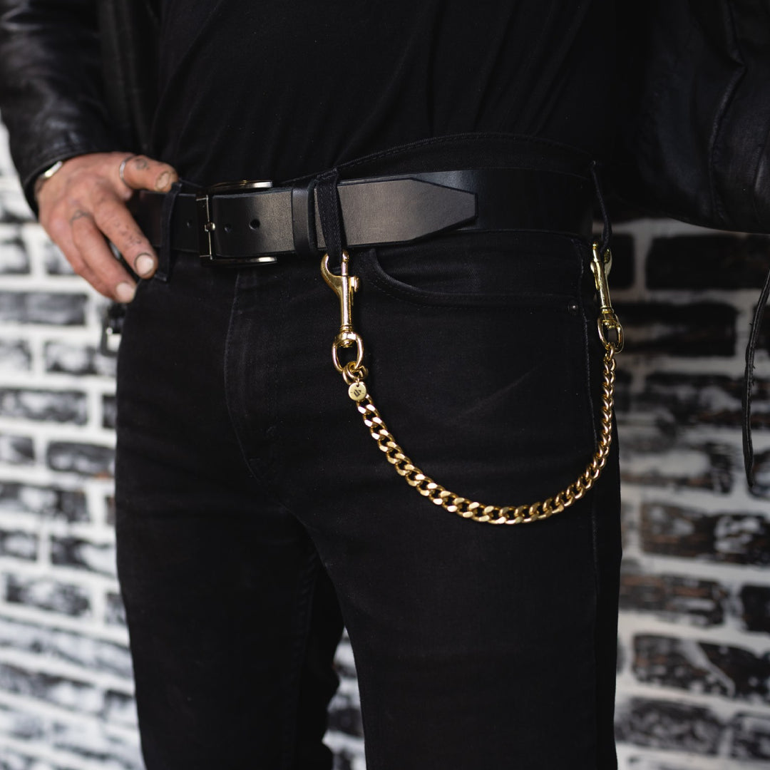 Small Thick Solid Brass Chain Clip