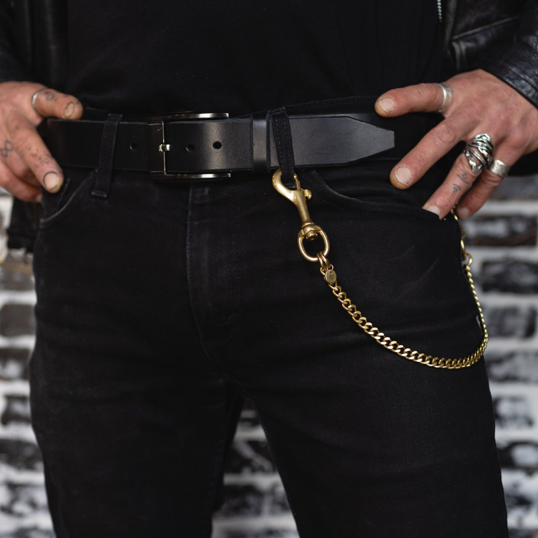 Small Thin Solid Brass Chain Clip